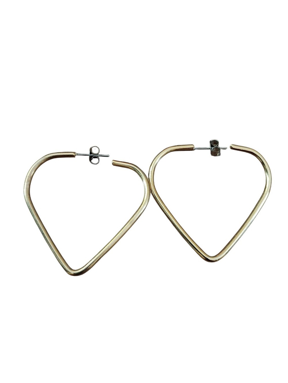 Gold-Tone Heart Hoop Earrings - Women's Jewelry
